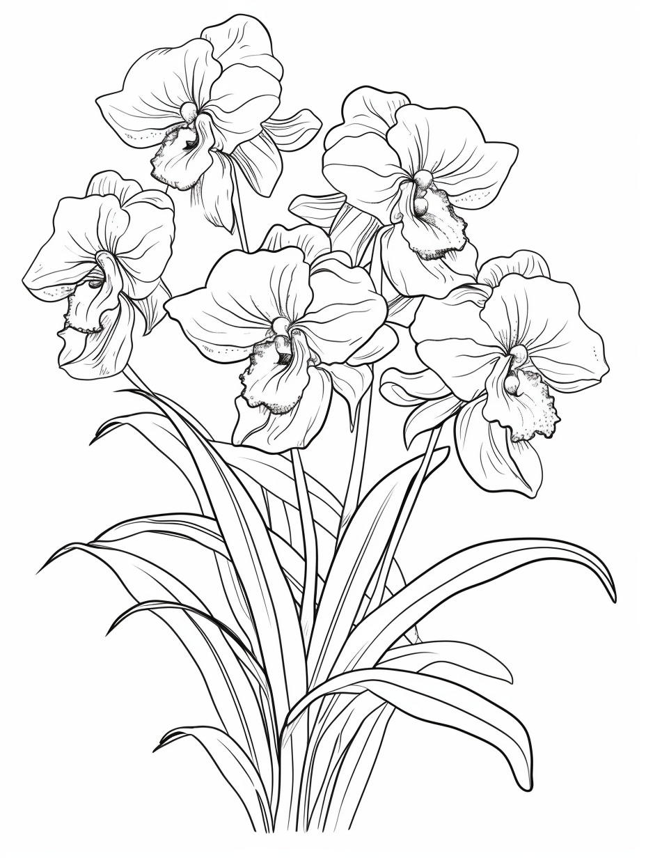 Beautiful Flowers Coloring Book Pages | Midjourney Prompt, image size:928x1232