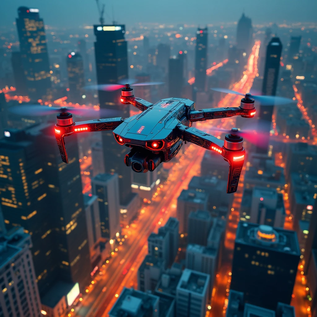 High-Tech Mega Drone — FLUX.1 image AI prompt example